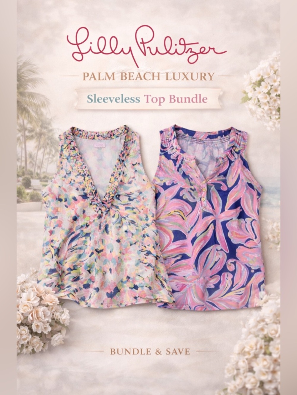 Lilly Pulitzer Sleeveless Top Bundle XS | Tropical & Floral Prints